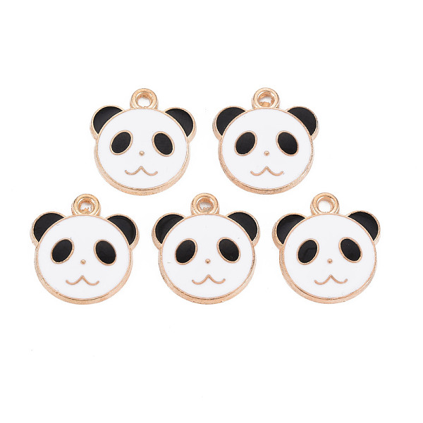 

PandaHall Alloy Enamel Pendants, Cadmium Free & Lead Free, Light Gold, Panda, White, 17x16.5x2mm, Hole: 1.6mm Alloy+Enamel Panda White