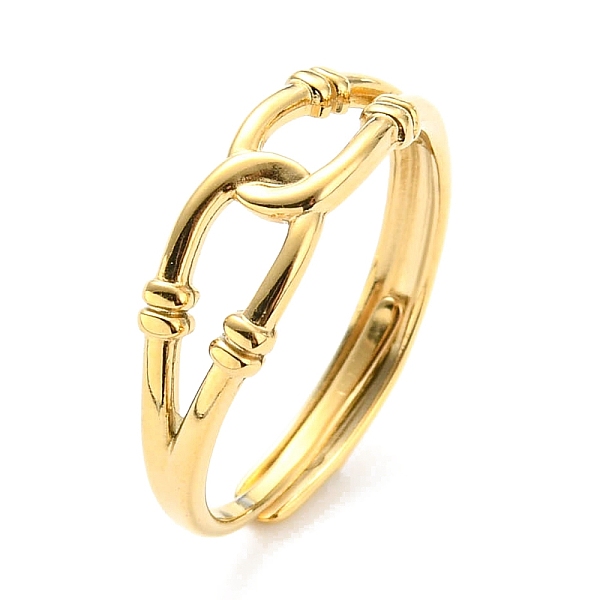 

PandaHall 304 Stainless Steel Hollow Teardrop Adjustable Ring for Women, Real 14K Gold Plated, US Size 7 1/4(17.5mm) 304 Stainless Steel
