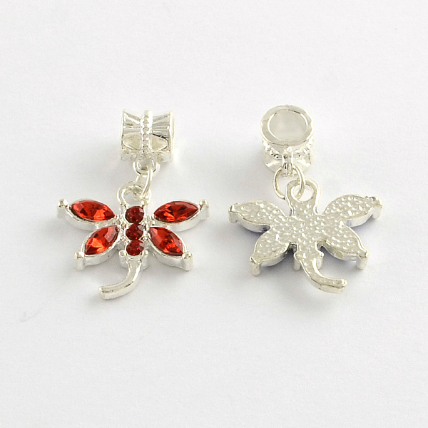 

PandaHall Alloy Rhinestone Dragonfly European Dangle Charms, Silver Color Plated, Mixed Color, 28mm, Hole: 4.5mm Alloy+Rhinestone Dragonfly..., Multicolor