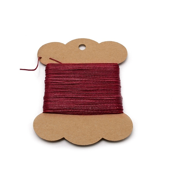 

PandaHall Wax Cord, with Craft Paper Cards, Flat, for Bracelet Making, Dark Red, 1mm, about 32.81 Yards(30m)/Card Waxed Polyester Cord Flat