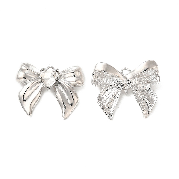

PandaHall Rack Plating Alloy Glass Pendants, Cadmium Free & Lead Free, Bowknot Charms, Platinum, 20.5x24x6mm, Hole: 1.6mm Alloy+Glass...