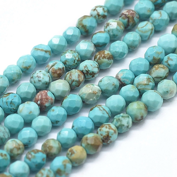 

PandaHall Natural Howlite Beads Strands, Dyed & Heated, Round, 3.5~4mm, Hole: 0.8mm, about 98pcs/Strand, 15.35 inch(39cm) Howlite Round..., Green