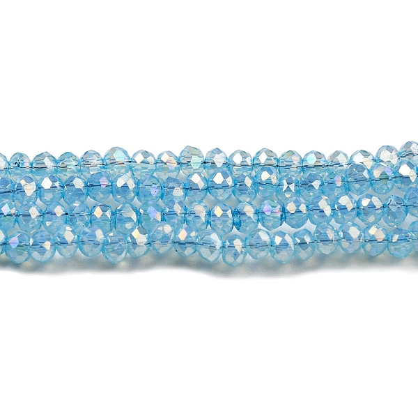 

PandaHall Transparent Baking Painted Glass Beads Strands, AB Color, Faceted, Round, Light Sky Blue, 2.5x2mm, Hole: 0.7mm, about...