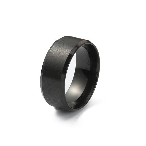 

PandaHall 201 Stainless Steel Plain Band Ring for Women, Matte Gunmetal Color, US Size 7(17.3mm) 201 Stainless Steel