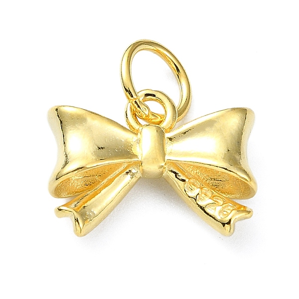 

PandaHall 925 Sterling Silver Bowknot Charms, with Jump Rings & 925 Stamp, Golden, 10x13x4mm, Hole: 4mm Sterling Silver Bowknot