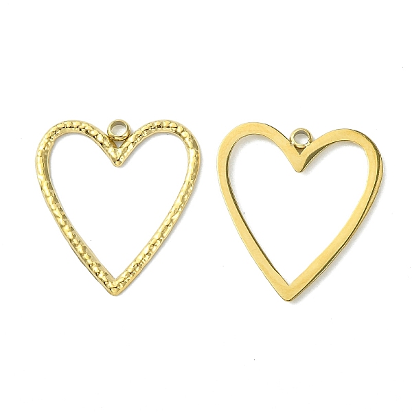 

PandaHall 304 Stainless Steel Pendants, Hollow Heart Charms, Real 14K Gold Plated, 19.5x17x1mm, Hole: 1.5mm 304 Stainless Steel Heart