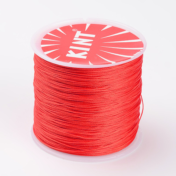 

PandaHall Round Waxed Polyester Cords, Twisted Cord, Orange Red, 0.5mm, about 115.92 yards(106m)/roll Waxed Polyester Cord Round Red