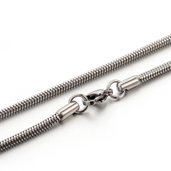 

PandaHall 304 Stainless Steel Round Snake Chain Necklaces, Stainless Steel Color, 17.72 inch(45cm) 304 Stainless Steel