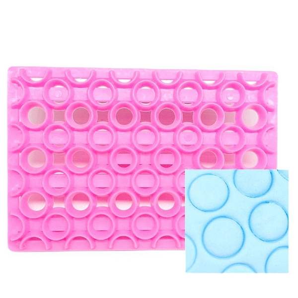 PandaHall Food Grade Plastic Cookie Printing Moulds, DIY Biscuit Baking Tool, Round, Pink, 110x76x20mm Plastic Round Pink