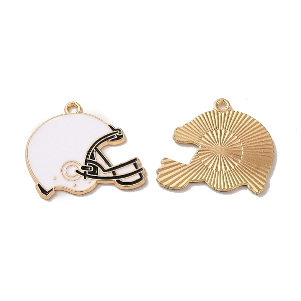 

PandaHall Alloy Enamel Pendants, Cadmium Free & Nickel Free & Lead Free, Golden, Baseball Helmet Charm, White, 24.5x28x1.5mm, Hole: 2mm...