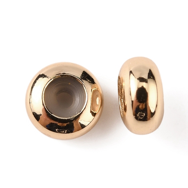 

PandaHall Brass Beads, with Silicone inside, Slider Beads, Stopper Beads, Long-Lasting Plated, Rondelle, Real 14K Gold Plated, 5x2.5mm, Hole...
