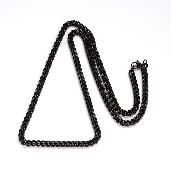 

PandaHall 201 Stainless Steel Twisted Chain Curb Chain Necklaces, with Lobster Claw Clasps, Gunmetal, 23.62 inch(60cm), 5mm 201 Stainless...