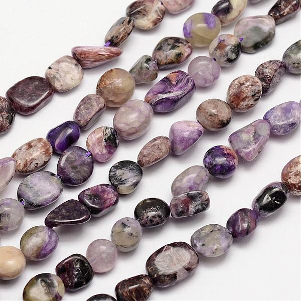 

PandaHall Natural Charoite Bead Strands, Tumbled Stone, Nuggets, 3~14x3~14mm, Hole: 1mm, about 15.35 inch Charoite Nuggets