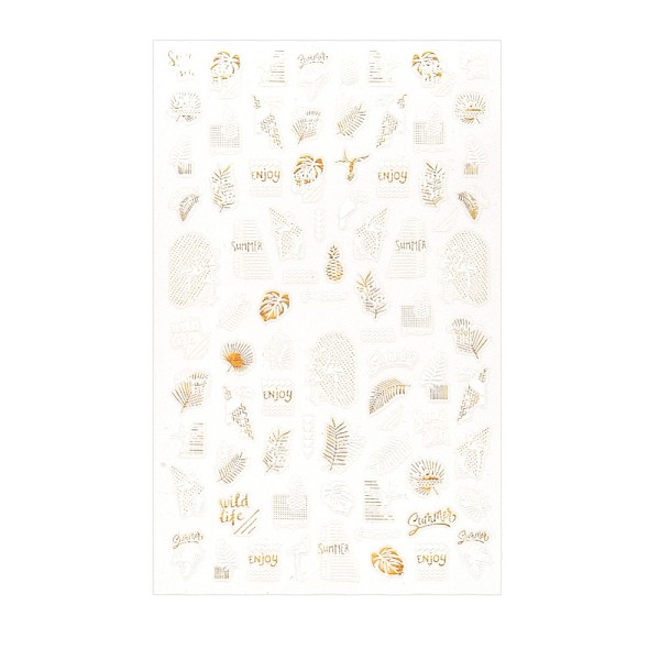

PandaHall Shining Watermark Slider Art Stickers, 3D Hot Stamping Nail Decals, Self Adhesive, for Manicure Decorations, Leaf Pattern..., White