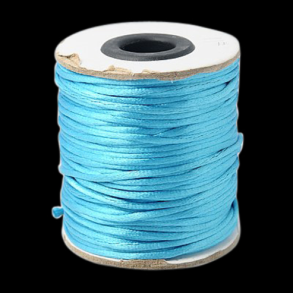 

PandaHall Nylon Cord, Satin Rattail Cord, for Beading Jewelry Making, Chinese Knotting, Deep Sky Blue, 2mm, about 50yards/roll(150...