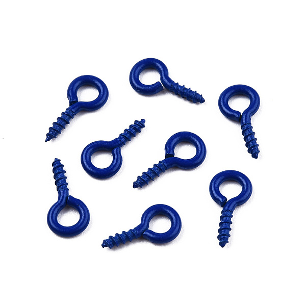 

PandaHall Spray Painted Iron Screw Eye Pin Peg Bails, For Half Drilled Beads, Cadmium Free & Nickel Free & Lead Free, Dark Blue, 10x5x1mm...