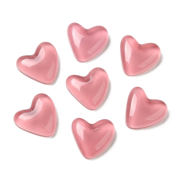 

PandaHall Translucent Resin Cabochons, Heart, Pink, 24x25.5x8mm Resin Heart Pink