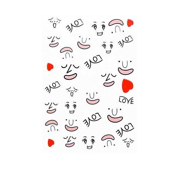 

PandaHall Nail Decals Stickers, Abstract Lady Face Cartoon Facial Expression Self-adhesive Nail Art Supplies, for Woman Girls DIY Manicure..., Pink