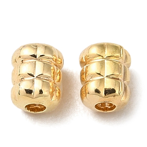 PandaHall Brass Beads, Column, Real 18K Gold Plated, 3x2.3mm, Hole: 0.8mm Brass Column