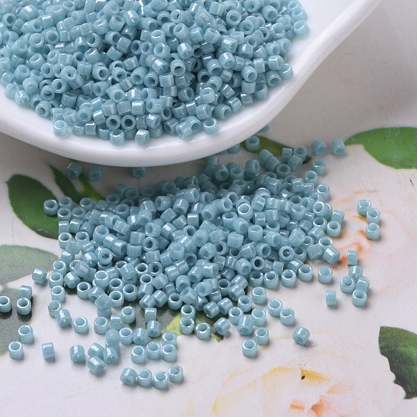 

PandaHall MIYUKI Delica Beads, Cylinder, Japanese Seed Beads, 11/0, (DB0217) Opaque Turquoise Green Luster, 1.3x1.6mm, Hole: 0.8mm, about..., Cyan