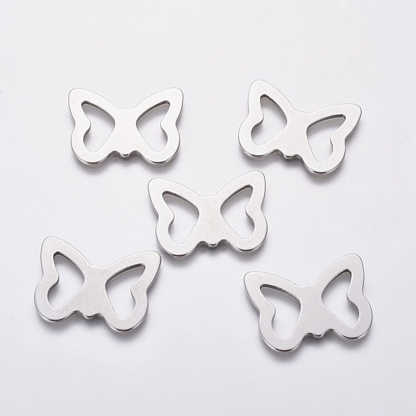 

PandaHall 201 Stainless Steel Filigree Joiners Links, Butterfly, Stainless Steel Color, 23x30x1.5mm 201 Stainless Steel Butterfly