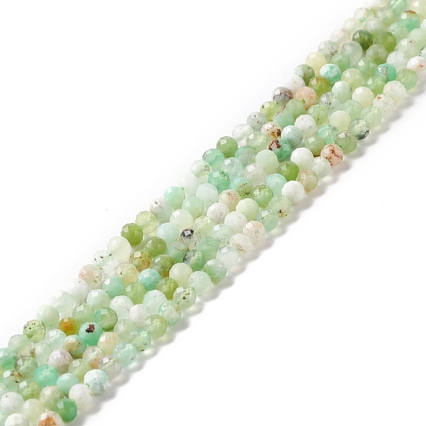 

PandaHall Natural Chrysoprase Beads Strands, Faceted, Round, 3mm, Hole: 0.6mm, about 116pcs/strand, 15.35~15.59 inch(390~396mm) Chrysoprase...