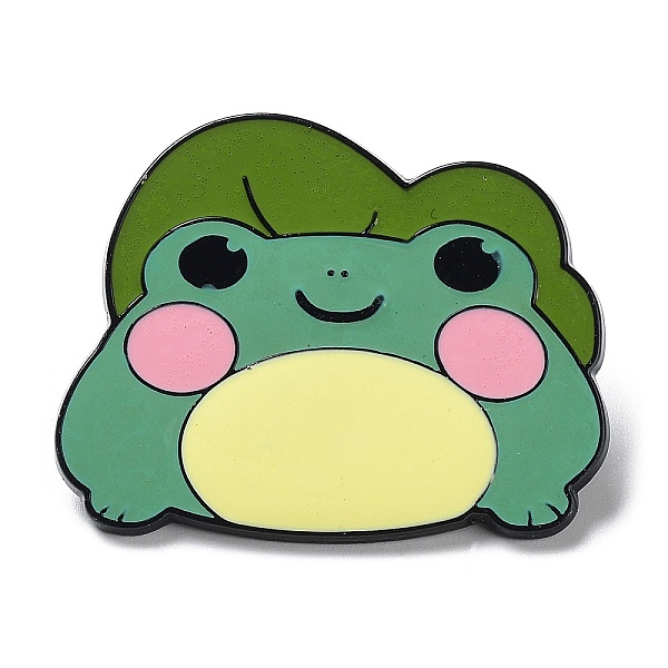 

PandaHall Cartoon Frog Enamel Pin, Electrophoresis Black Alloy Brooch for Clothes Backpack, Leaf, 27.5x35x1.5mm Alloy+Enamel Leaf