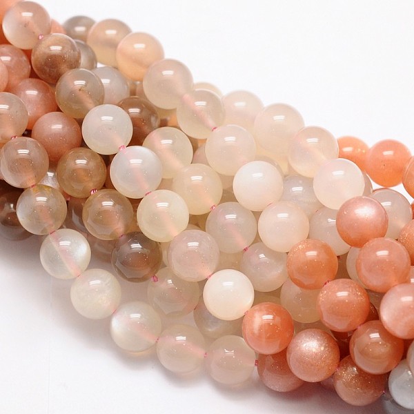 Brins Ronds De Perles De Sunstone Naturelle