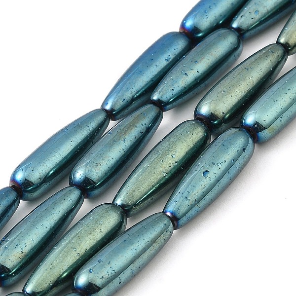 

PandaHall Glass Beads Strands, Teardrop, Cadet Blue, 21x6mm, Hole: 1.2mm, about 39pcs/strand, 31.54 inch(80.1cm) Glass Teardrop