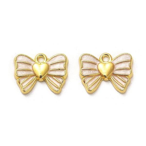 

PandaHall Alloy Enamel Pendants, Bowknot Charm, Golden, 13.5x17x2mm, Hole: 1.6mm Alloy+Enamel Bowknot