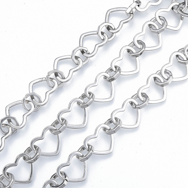 

PandaHall Brass Heart with Octagon Link Chains, with Spool, Cadmium Free & Nickel Free & Lead Free, Unwelded, Platinum, Heart: 18x20.5x2mm...