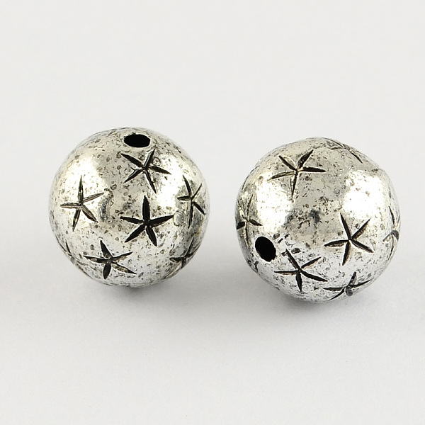 

PandaHall Round Antique Acrylic Beads, Antique Silver Plated, 12mm, Hole: 2mm, about 520pcs/500g Acrylic Round