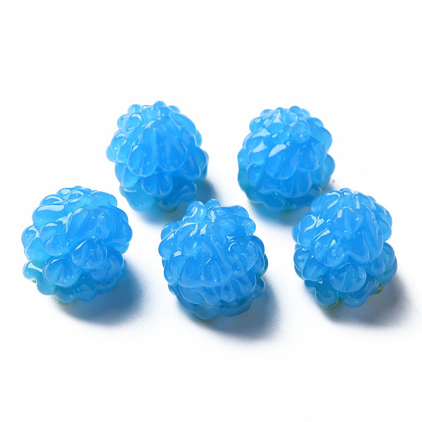 

PandaHall Handmade Lampwork Beads, Raspberry, Deep Sky Blue, 15~16x13~14mm Lampwork Food