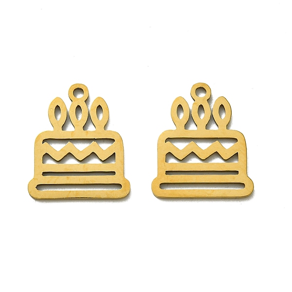 

PandaHall 201 Stainless Steel Pendants, Laser Cut, Cake Charm, Golden, 17.5x15x1mm, Hole: 1.5mm 201 Stainless Steel Food
