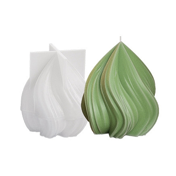 

PandaHall DIY Twist Teardrop Candle Silicone Molds, for Candle Making, White, 5.4x5.9x6.15cm Silicone Teardrop White