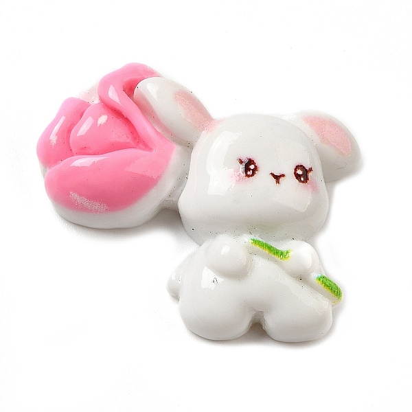 

PandaHall Opaque Resin Cabochons, Rabbit, Hot Pink, 24.5x28x8.5mm Resin Rabbit