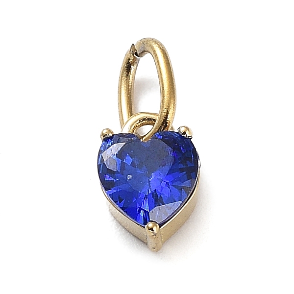 

PandaHall 316 Stainless Steel Micro Pave Cubic Zirconia Charms, Heart, Golden, Blue, 8x6.5x5mm, Hole: 5x3mm Stainless Steel+Cubic Zirconia...