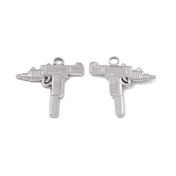 

PandaHall 304 Stainless Steel Pendants, Gun Charm, Stainless Steel Color, 25x25x2.5mm, Hole: 3mm 304 Stainless Steel Others