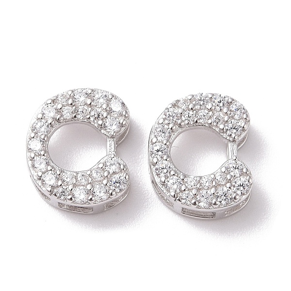 

PandaHall 925 Sterling Silver Micro Pave Cubic Zirconia Beads, Real Platinum Plated, Letter C, 9x7.5x3.5mm , Hole: 2.5x1.5mm Cubic Zirconia...