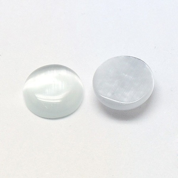 

PandaHall Cat Eye Cabochons, Half Round, WhiteSmoke, 14x3mm Glass Half Round White