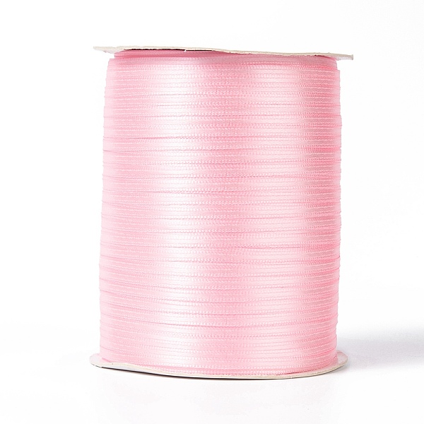 

PandaHall Double Face Satin Ribbon, Polyester Ribbon, Pink, 1/8 inch(3mm) wide, about 880yards/roll(804.672m/roll) Polyester None Pink