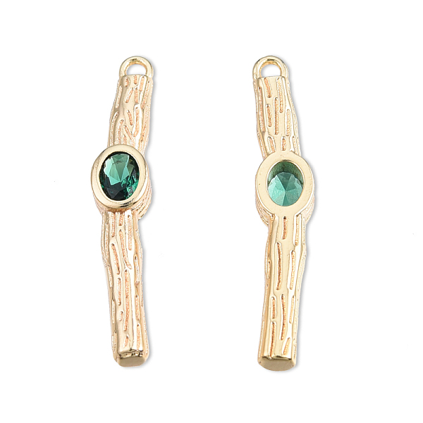

PandaHall Brass Pave Cubic Zirconia Pendants, Cadmium Free & Nickel Free & Lead Free, Real 18K Gold Plated, Stick, Sea Green, 25x4.5x3mm...