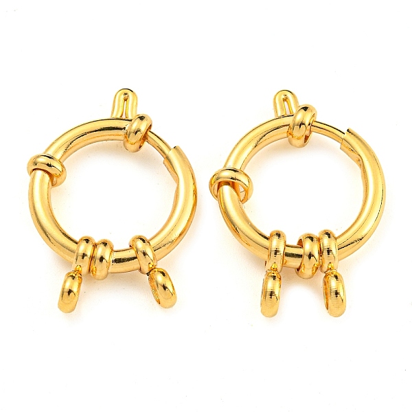 

PandaHall 304 Stainless Steel Spring Ring Clasps, Ring, Real 24K Gold Plated, 18x4.5mm, Hole: 2.5mm 304 Stainless Steel