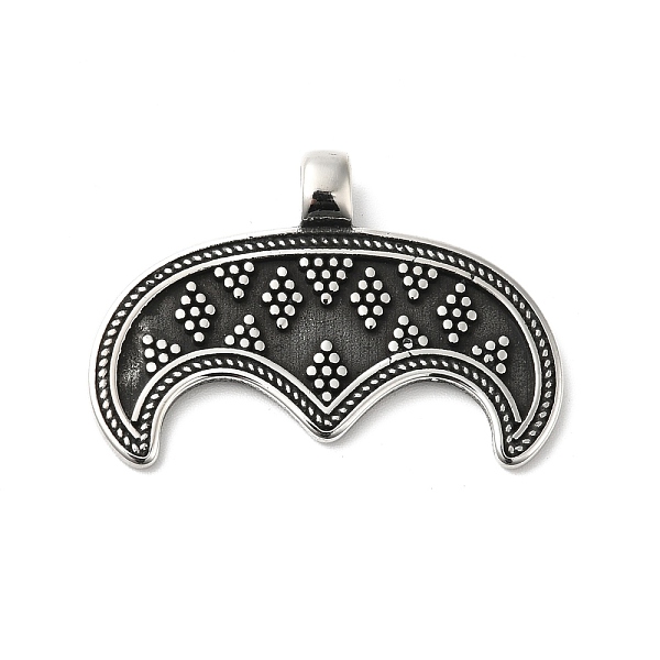 

PandaHall 304 Stainless Steel Manual Polishing Pendants, Lunula Slavic, Antique Silver, 23x34x2mm, Hole: 3.5mm 304 Stainless Steel Bat