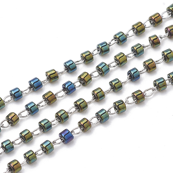 

PandaHall TOHO Japan Import Seed Beads, Handmade Glass Beaded Chains, Soldered, with Stainless Steel Findings, Plated, Column, Stainless...