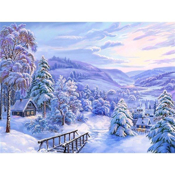 

PandaHall DIY Winter Snowy House Scenery Diamond Painting Kits, including Resin Rhinestones, Diamond Sticky Pen, Tray Plate and Glue Clay...