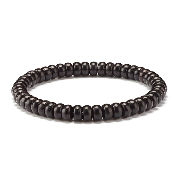Black Coconut Shell Beads Stretch Bracelet