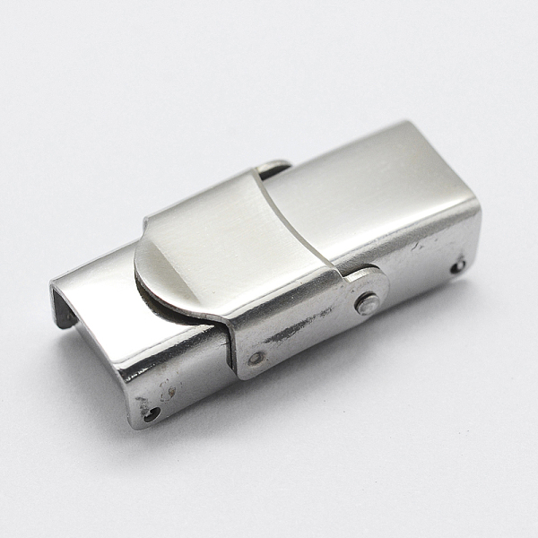 

PandaHall 201 Stainless Steel Watch Band Clasps, Rectangle, Stainless Steel Color, 25.5x11.5x7.5mm 201 Stainless Steel