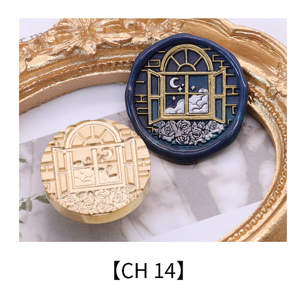 

PandaHall Round Golden Tone Wax Seal Brass Stamp Head, for Invitations, Envelopes, Gift Packing, Cloud, 25mm Brass Cloud