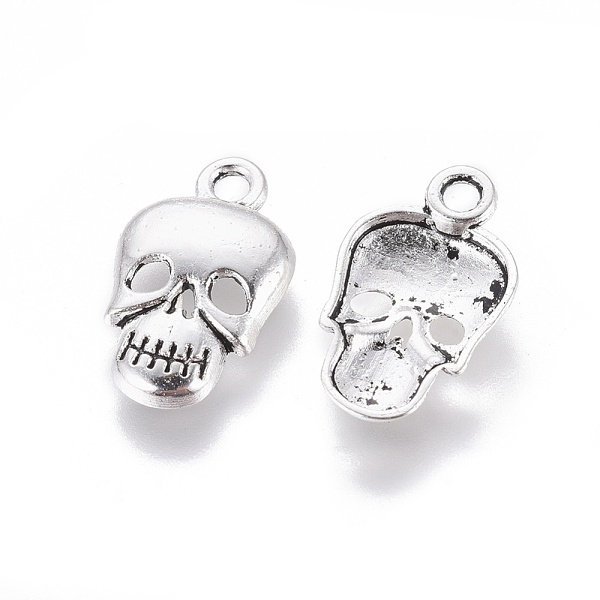 

PandaHall Tibetan Style Alloy Pendants, Cadmium Free & Nickel Free & Lead Free, Skull, Halloween, Antique Silver, 16x10x2.5mm, Hole: 2mm...